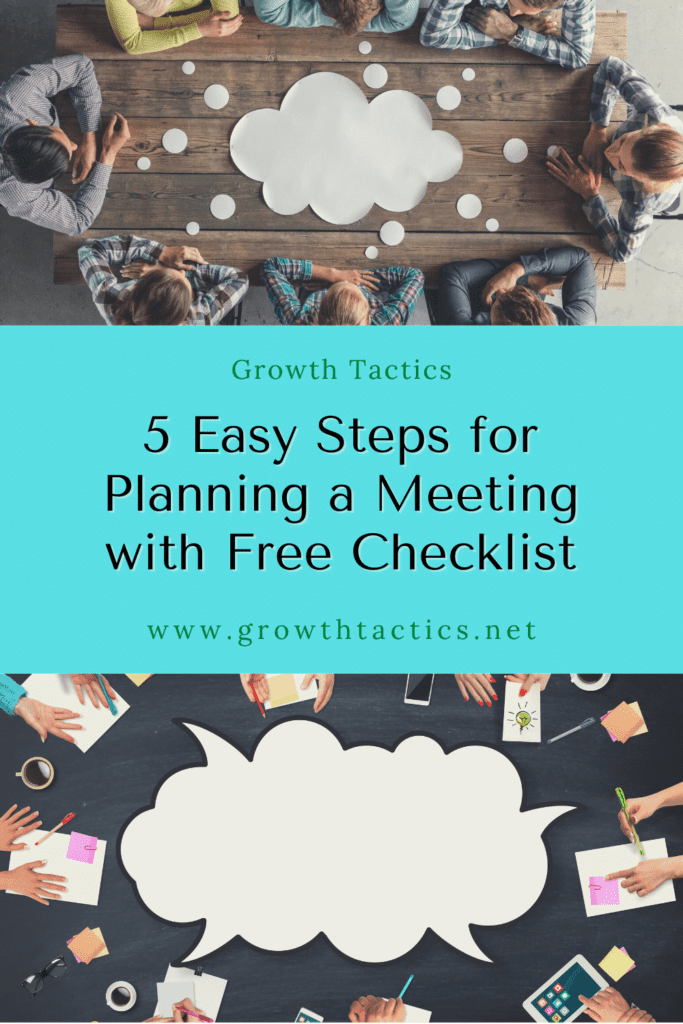 5 Easy Steps for Planning a Meeting with Free Checklist Pinterest image