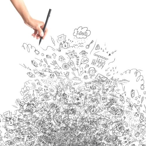 Image of a person doodling. 