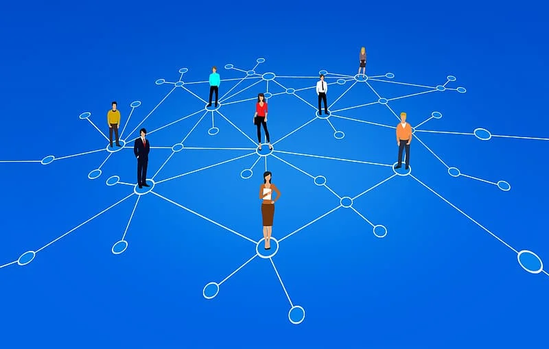 Image of a network of people representing the networker team member role.