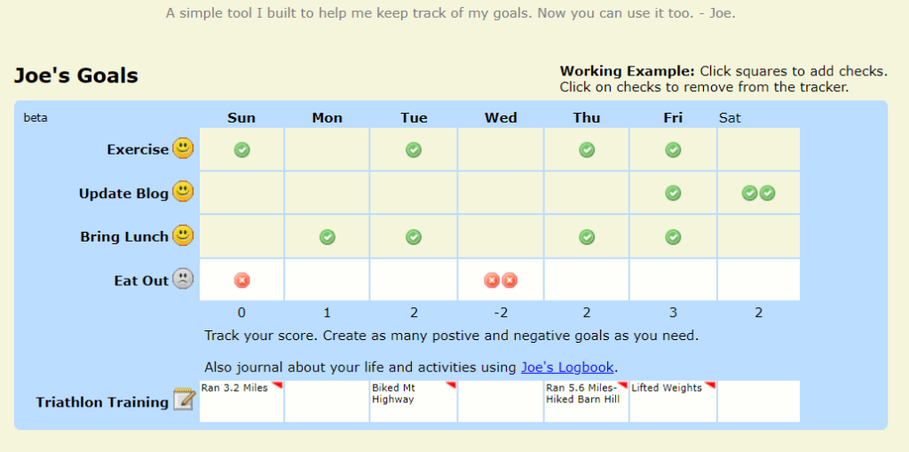 Joes Goals Goal Tracking App