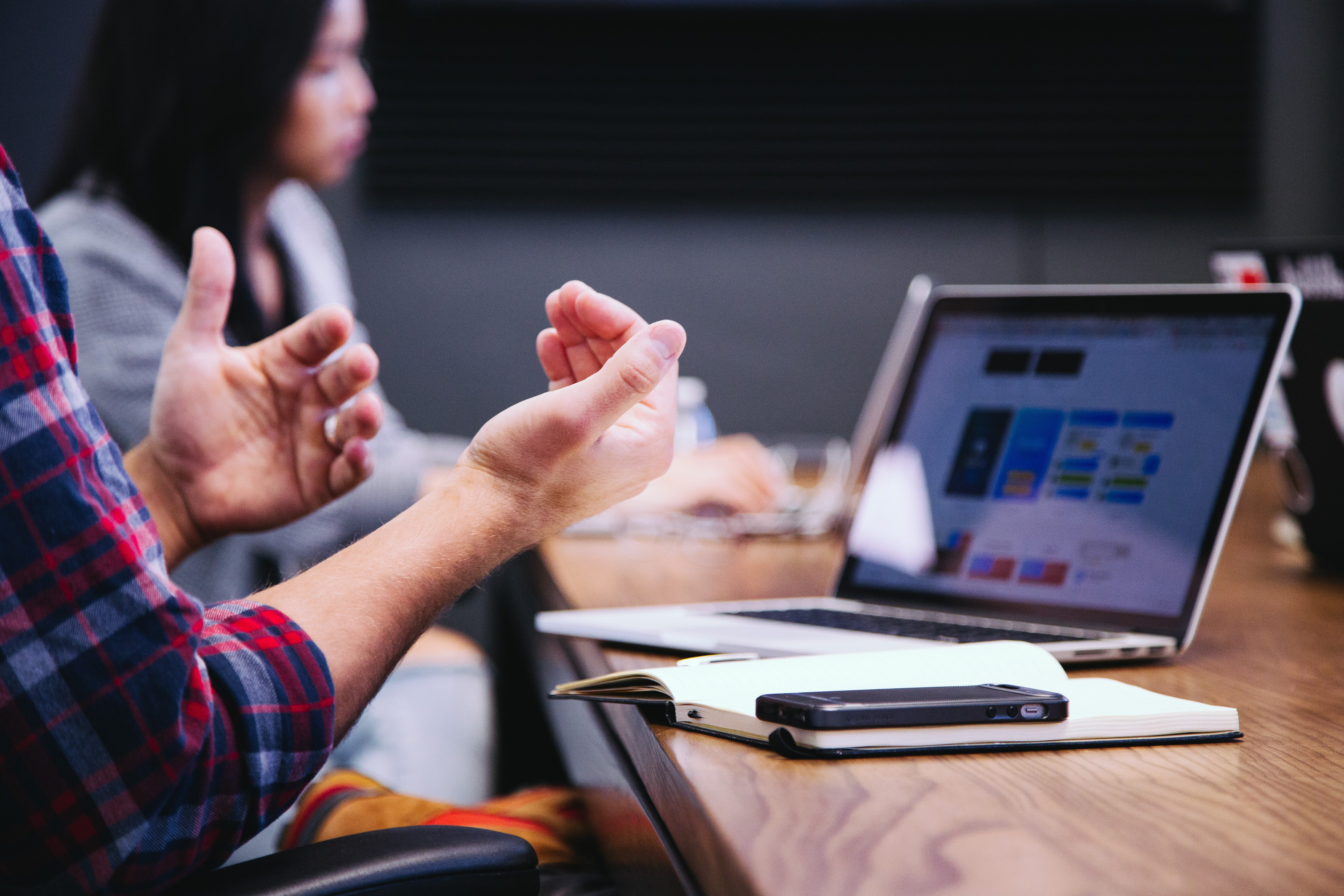 upward communication: Member of a team communicating successfully.