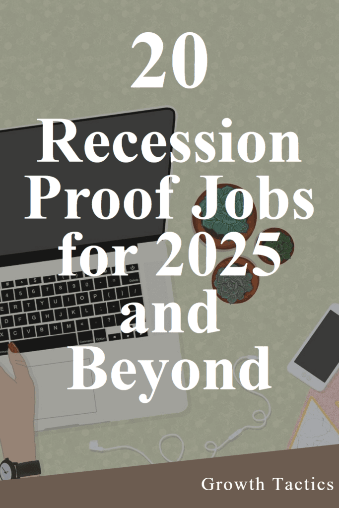 20 Recession Proof Jobs for 2025 and Beyond pin