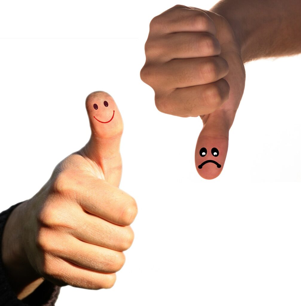 opposites, thumb, positive